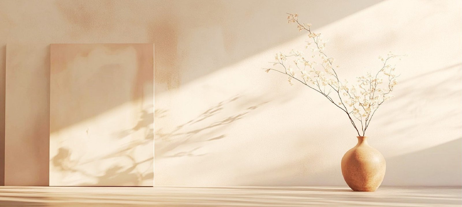 Ceramic vessel with blossoming branches