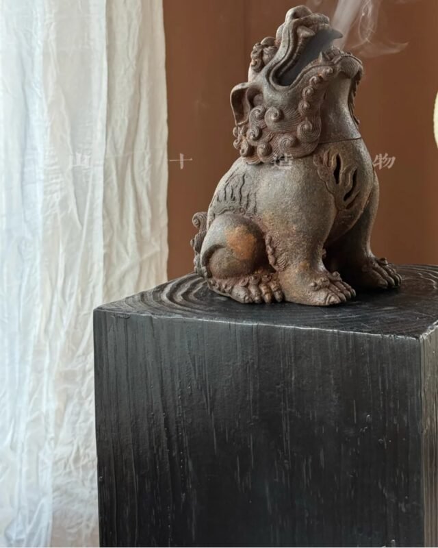 Vintage Chaotianhou Iron Lion Incense Burner