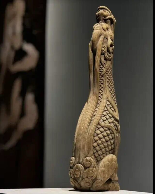 Antique Carved Wood Auspicious Beast