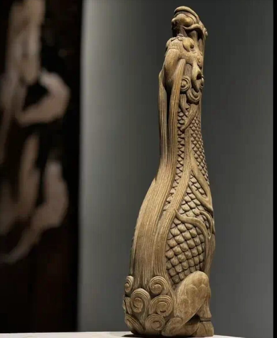 Antique Carved Wood Auspicious Beast