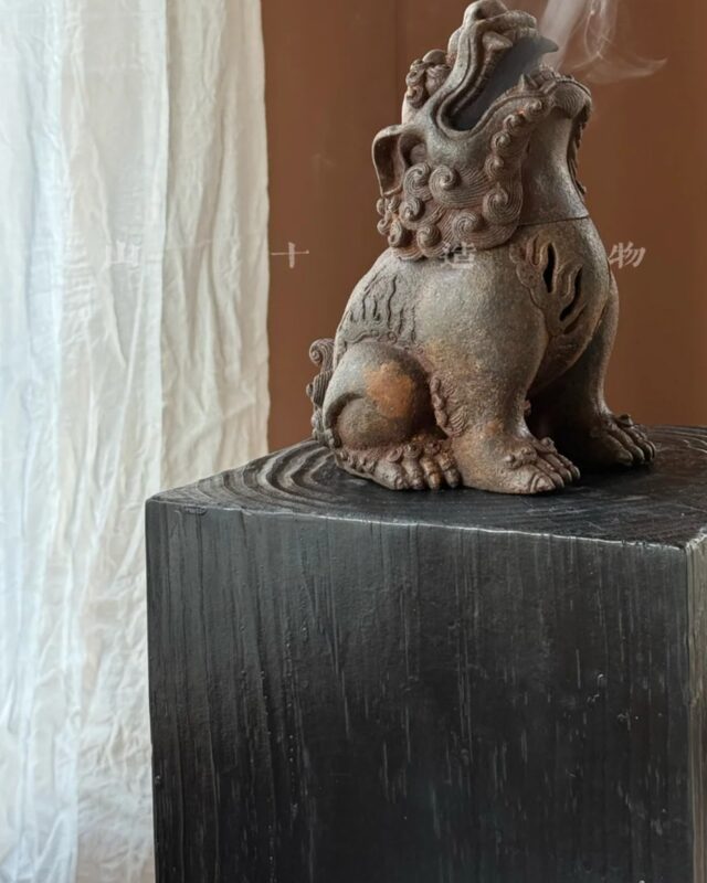 Vintage Chaotianhou Iron Lion Incense Burner