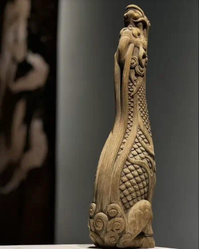 Antique Carved Wood Auspicious Beast
